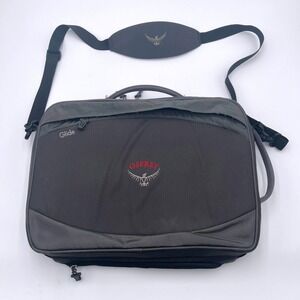 Osprey Glide Messenger Bag Gray Black Laptop Shoulder Bag Travel Commuter 16x12